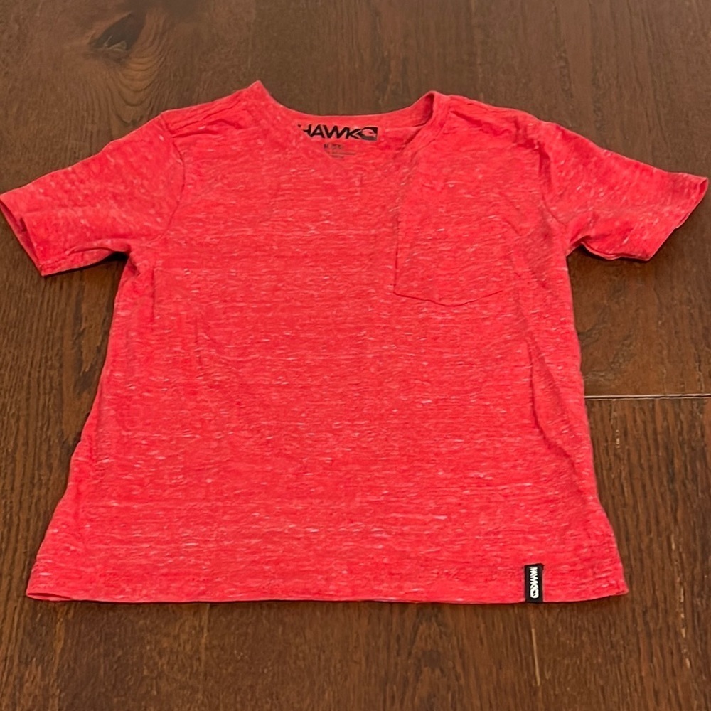 Tony Hawk Red V-Neck Short Sleeve T-Shirt Size M 5/6